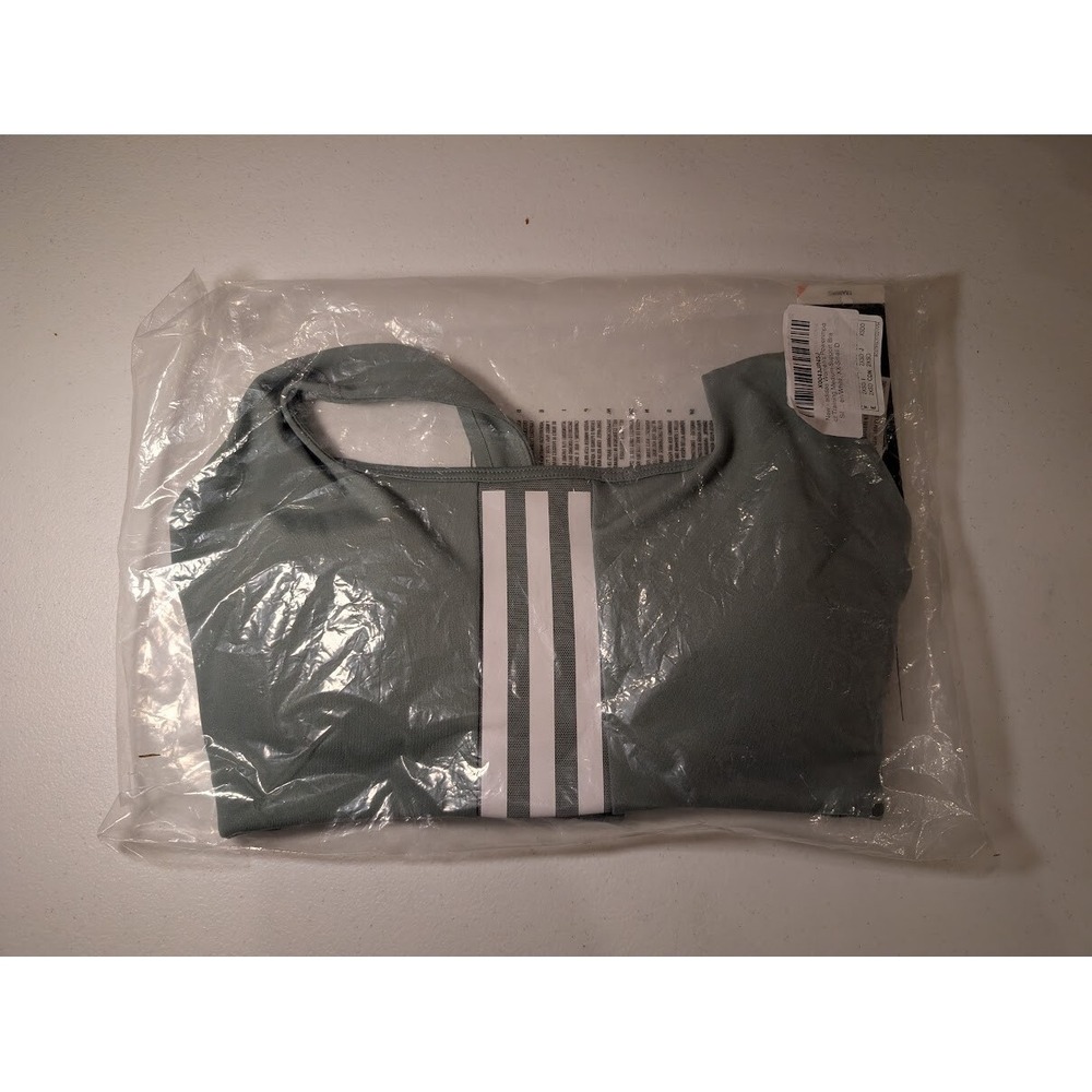 Adidas Women's Training Sports Bra Silver Green‎ White Size 2XSD New - Picture 2 of 4